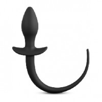 Anal Plug with Tail Silicone Black